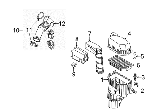 2010 Kia Soul Filters Hose Assembly-Air Intake Diagram for 281402K300