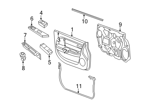 2008 Chrysler Sebring Interior Trim - Door WEATHERSTRIP-Front Door Belt Inner Diagram for 4673846AA