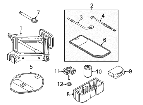 2017 Kia Rio Jack & Components Clamp-Spare Tire Diagram for 628502K100