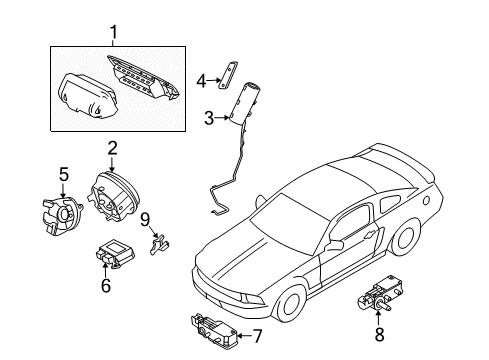 2011 Ford Mustang Air Bag Components Sensor Diagram for AR3Z-14B416-A