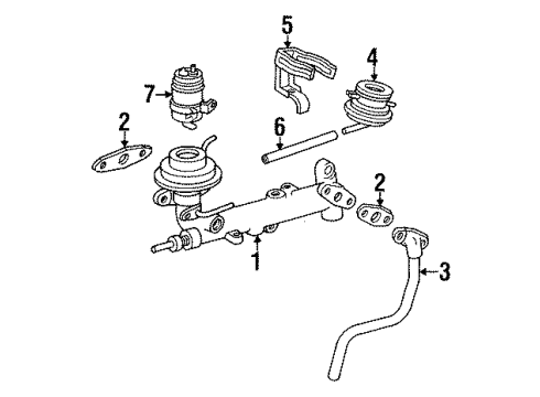 1990 Lexus ES250 EGR System Valve Assy, EGR Diagram for 25620-62020