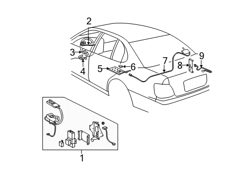 1998 Lexus GS300 Electrical Components Cover, Mobilephone Diagram for 86726-30190