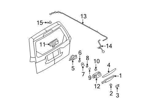 2011 Ford Escape Wiper & Washer Components Rear Hose Diagram for 8L8Z-17408-B