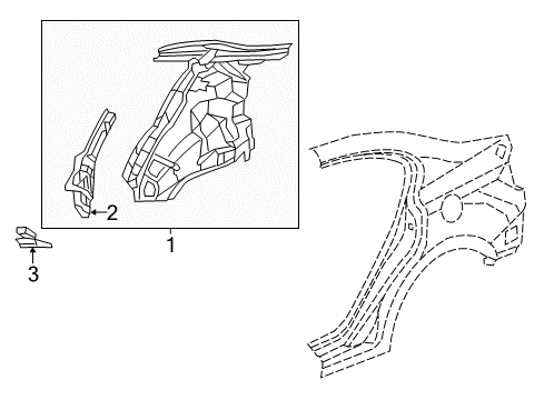 2013 Honda Civic Inner Structure - Quarter Panel Separator, R. RR. Wheel Arch Diagram for 64323-TR0-A01