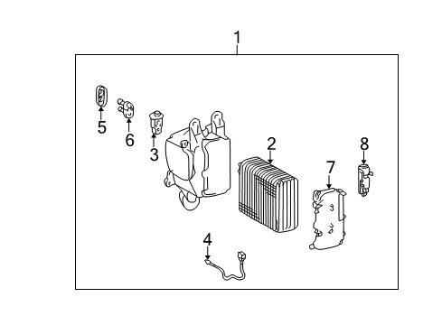 1999 Toyota Land Cruiser Air Conditioner Tube & Accessory Assembly Diagram for 88710-6A210