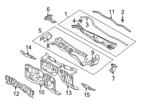 2015 Lexus GS450h Cowl INSULATOR, Dash Panel Diagram for 55223-30233