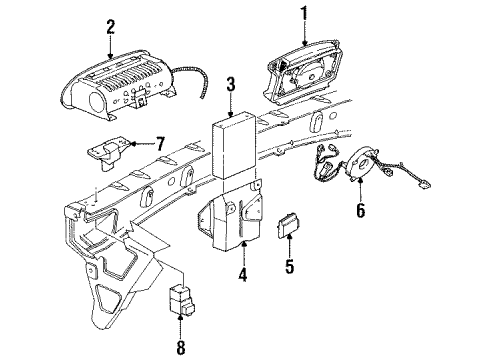 1995 Saturn SL1 Air Bag Components Sensor Asm, Inflator Restraint Diagram for 21021331