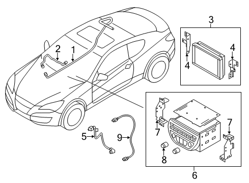 2014 Hyundai Genesis Coupe Navigation System Head Unit Assembly-Avn Diagram for 96560-2M550-YHG
