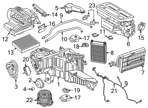 2021 Ford F-150 Heater Core & Control Valve Control Valve Diagram for JL3Z-18495-G