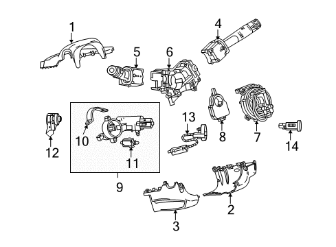 2017 Chevrolet Equinox Switches Lower Column Cover Diagram for 22765783