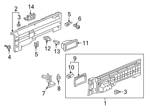 2017 Honda Ridgeline Interior Trim - Quarter Panels Light Assy., R. Cargo Diagram for 34600-T6Z-A11