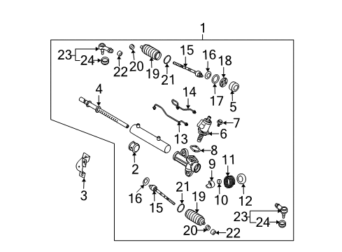 2007 Kia Spectra5 Steering Column & Wheel, Steering Gear & Linkage Rack Assembly-Power Steering Gear Box Diagram for 577102F000