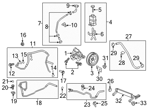 2010 GMC Acadia P/S Pump & Hoses, Steering Gear & Linkage Mount Brace Bolt Diagram for 11588743