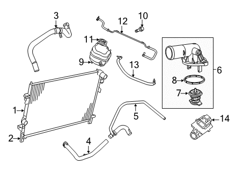 2015 Dodge Journey Radiator & Components Hose-Radiator Outlet Diagram for 5058911AG