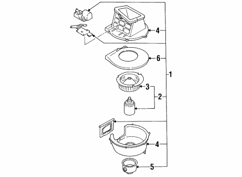 1990 Infiniti M30 Blower Motor & Fan Fan, W/MOTOR Diagram for 27220-51L04