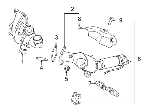 2015 Ford Edge Exhaust Manifold Catalytic Converter Diagram for F2GZ-5E212-A