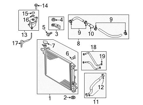 2016 Kia Sorento Radiator & Components Hose Assembly-Radiator, Lower Diagram for 25410C5700