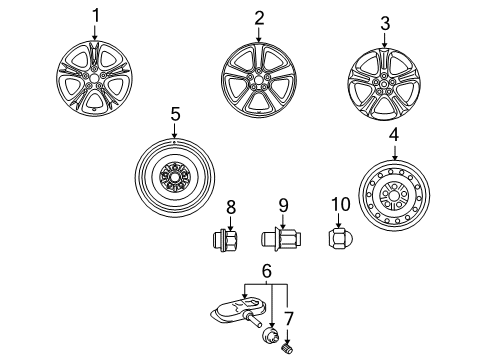 2008 Toyota Solara Tire Pressure Monitoring TPMS Sensor Cap Diagram for 90942-A5002