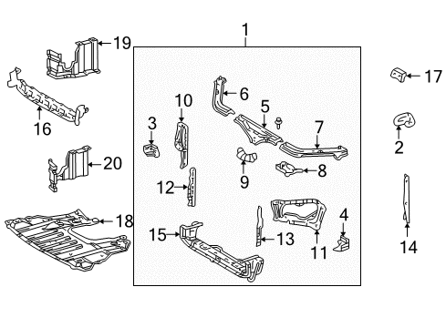 2002 Lexus GS300 Radiator Support Bracket, Radiator Support To Front Fender Diagram for 53257-30030