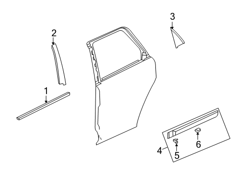 2009 Saturn Vue Exterior Trim - Rear Door Molding Asm, Rear Side Door Lower Diagram for 19179815