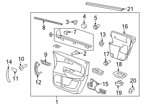 2017 GMC Acadia Limited Interior Trim - Front Door Wire Harness Diagram for 23185769