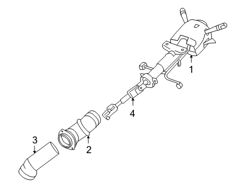 2011 Chevrolet Impala Steering Column, Steering Wheel Steering Column Diagram for 20801291