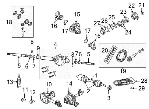 2002 Dodge Ram 1500 Front Axle & Carrier Screw-HEXAGON Head Diagram for 6502282