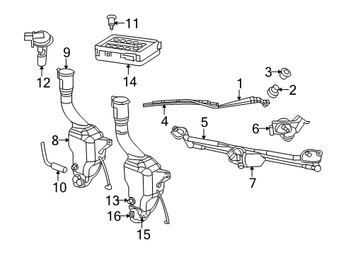 2007 Dodge Charger Wiper & Washer Components Motor-Windshield WIPER Diagram for 5139091AA
