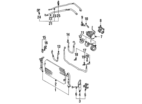 1996 Lexus ES300 A/C Condenser, Compressor & Lines Dehydrator Diagram for 88470-33020