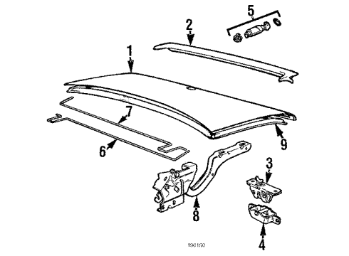 1986 BMW L7 Trunk Lid Hinge Right Diagram for 41621858904
