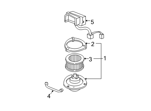 1997 Buick Park Avenue Blower Motor & Fan Motor Asm, Blower (W/ Impeller) Diagram for 88960339