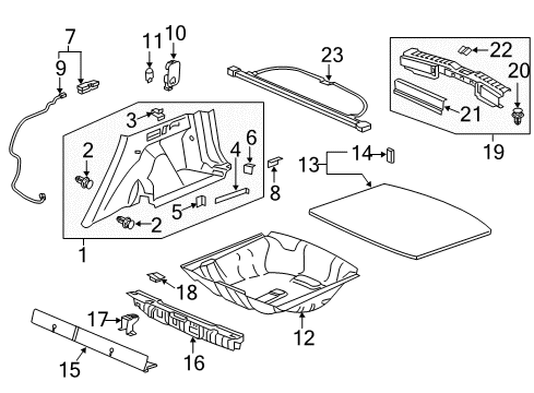 2020 Honda CR-V Interior Trim - Rear Body Insulator, RR. Cargo Diagram for 83315-TLA-A01