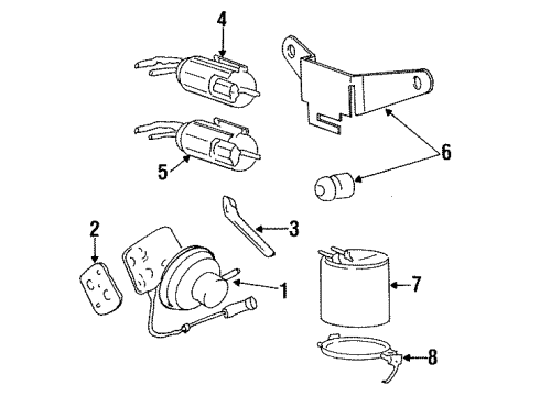 1996 Hyundai Sonata Emission Components CANISTER Assembly Diagram for 31420-34200