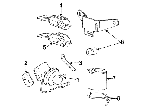 1995 Hyundai Sonata Emission Components Purge Control Solenoid Valve Diagram for 39460-33340