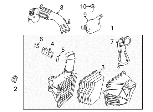 2011 Lincoln MKZ Air Intake Intake Hose Diagram for BH6Z-9C675-A