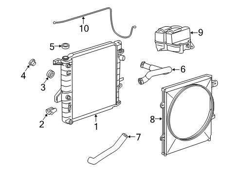 2008 Ford Ranger Radiator & Components Overflow Hose Diagram for 1L5Z-8N029-DB