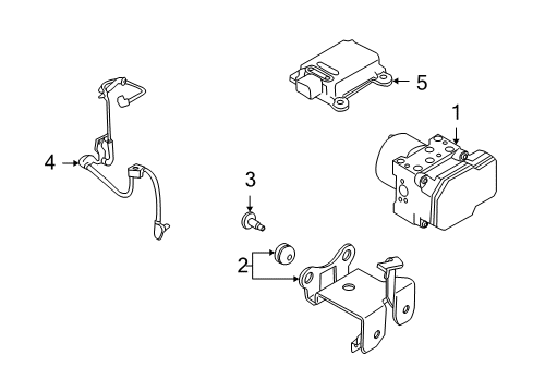 2007 Kia Rondo ABS Components Hydraulic Module Abs Controller Motors Diagram for 589201D100