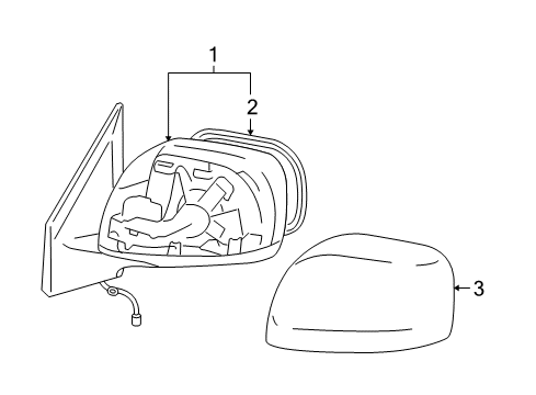 2010 Toyota Land Cruiser Outside Mirrors Mirror Assembly Diagram for 87940-60B90