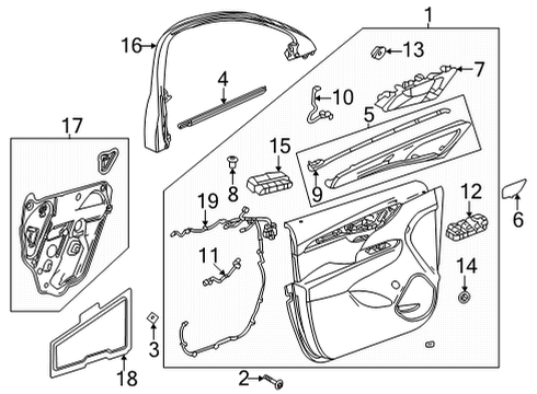 2021 Buick Envision Interior Trim - Front Door Lift Gate Switch Diagram for 39150414