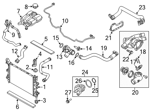 2018 Ford Focus Powertrain Control Lower Seal Diagram for 6M5Z-2021702-B