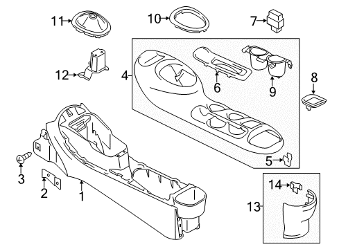 2017 Nissan Juke Heated Seats Finisher-A/T Indicator, Console Diagram for 96941-3YW0A