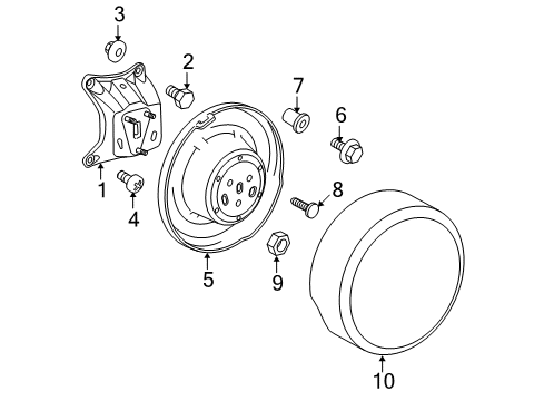 2007 Toyota RAV4 Carrier & Components - Spare Tire Spare Tire Cover Diagram for PT218-42061-18