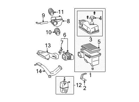 2004 Toyota Solara Filters Vent Hose Diagram for 12261-0A020