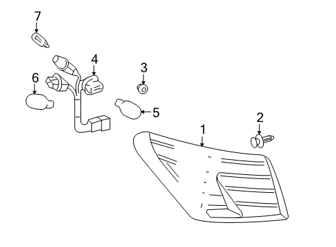 2008 Lexus ES350 Bulbs Lens & Body Diagram for 81561-33500