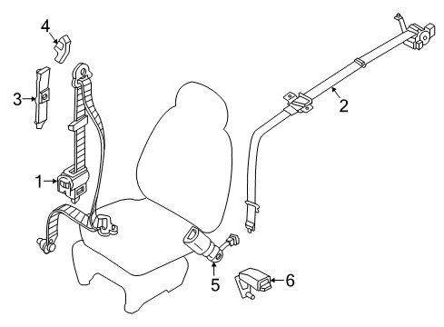 2015 Kia Sedona Seat Belt Rear Seat Belt Buckle Assembly, Center Diagram for 89860A9550DAA
