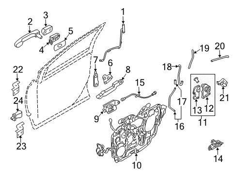 2009 Mercury Sable Front Door - Lock & Hardware Handle, Outside Diagram for 8T5Z-7422405-AB