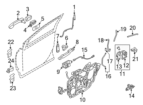 2008 Mercury Sable Front Door - Lock & Hardware Handle, Outside Diagram for 8T5Z-7422404-AC