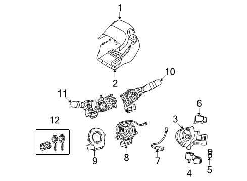 2010 Pontiac Vibe Switches Sensor, Steering Angle Diagram for 19183789
