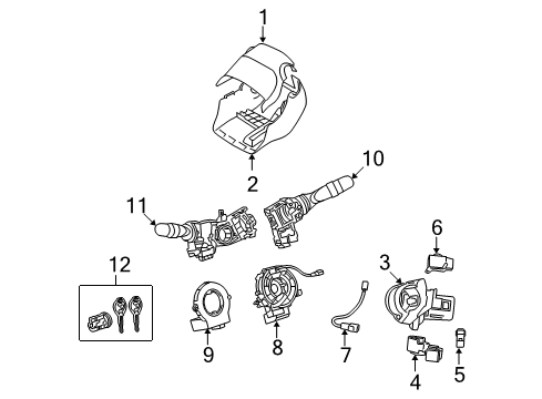 2010 Pontiac Vibe Switches Cover, Steering Column Lower Trim *Gray Diagram for 19204297