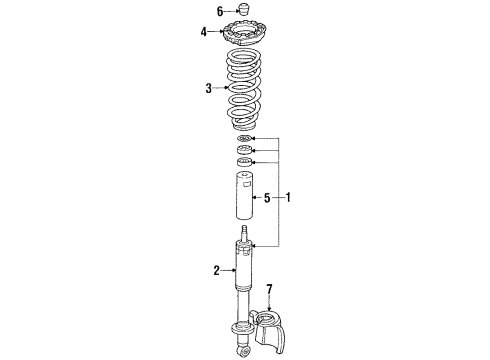 1986 Honda Civic Shocks & Suspension Components - Rear Spring, Rear (Chuo Hatsujo) Diagram for 52441-SB2-692